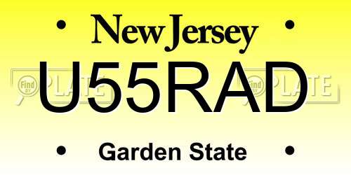 U55RAD New Jersey License Plate