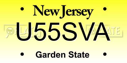 U55SVA New Jersey License Plate