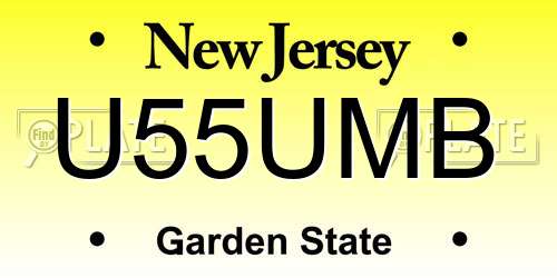 U55UMB New Jersey License Plate