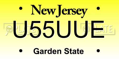 U55UUE New Jersey License Plate