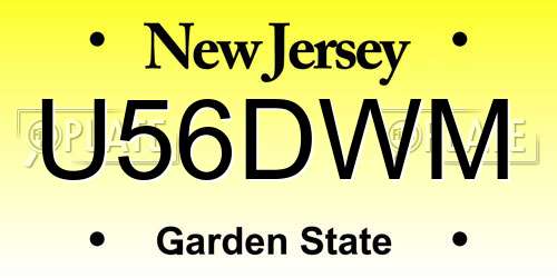 U56DWM New Jersey License Plate
