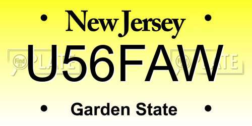 U56FAW New Jersey License Plate