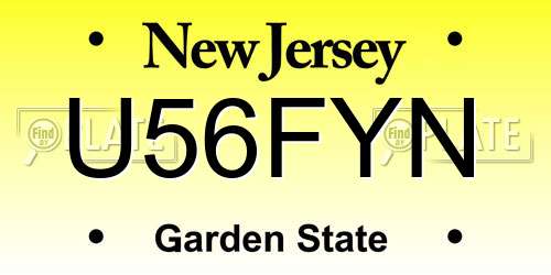 U56FYN New Jersey License Plate
