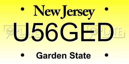 U56GED New Jersey License Plate