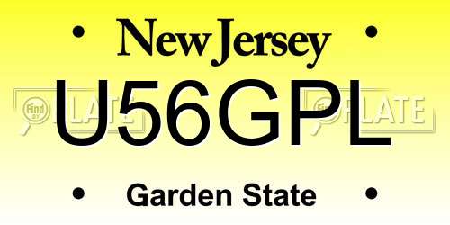 U56GPL New Jersey License Plate