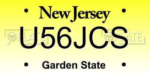 U56JCS New Jersey License Plate