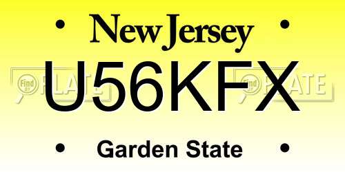 U56KFX New Jersey License Plate