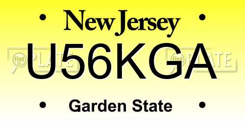 U56KGA New Jersey License Plate