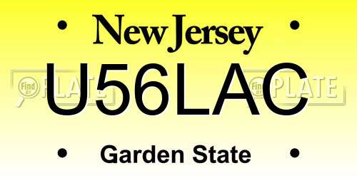 U56LAC New Jersey License Plate