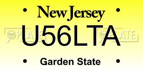 U56LTA New Jersey License Plate