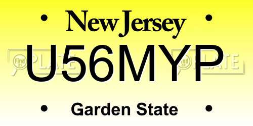 U56MYP New Jersey License Plate