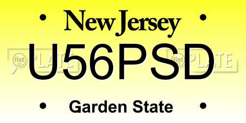 U56PSD New Jersey License Plate