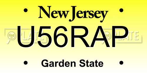 U56RAP New Jersey License Plate