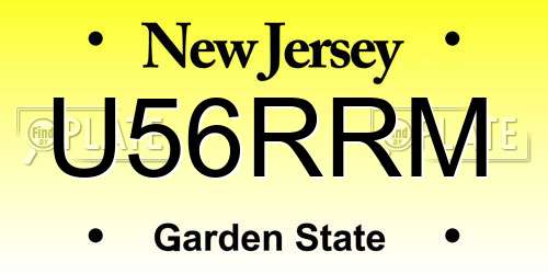 U56RRM New Jersey License Plate