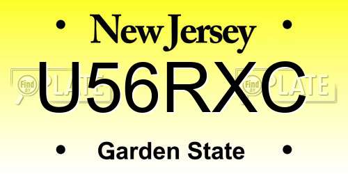 U56RXC New Jersey License Plate