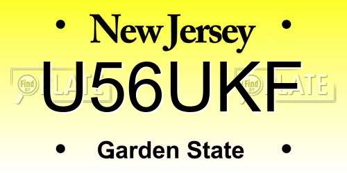 U56UKF New Jersey License Plate