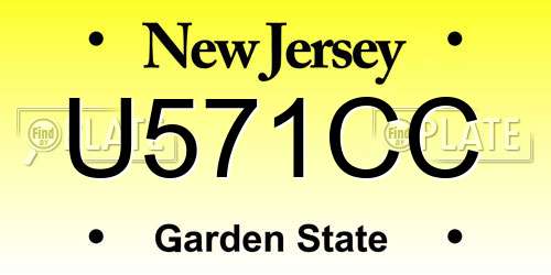 U571CC New Jersey License Plate