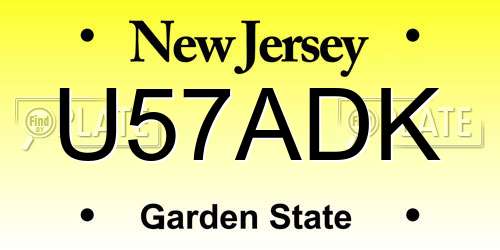 U57ADK New Jersey License Plate