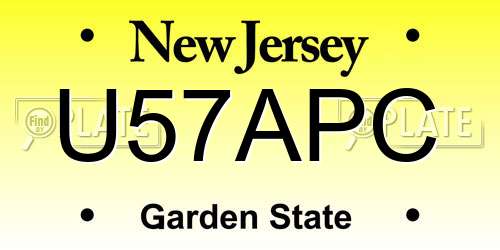 U57APC New Jersey License Plate