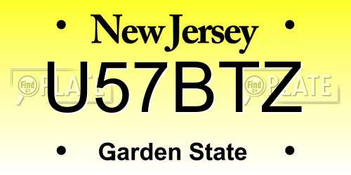 U57BTZ New Jersey License Plate