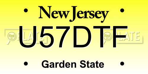 U57DTF New Jersey License Plate