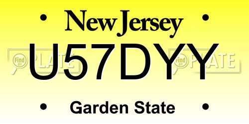 U57DYY New Jersey License Plate