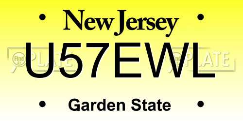 U57EWL New Jersey License Plate