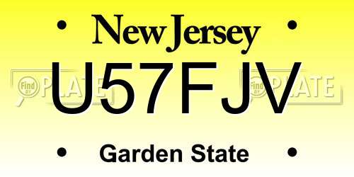 U57FJV New Jersey License Plate
