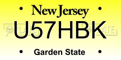 U57HBK New Jersey License Plate