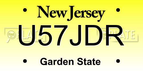 U57JDR New Jersey License Plate
