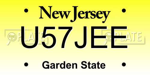 U57JEE New Jersey License Plate