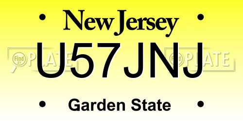 U57JNJ New Jersey License Plate