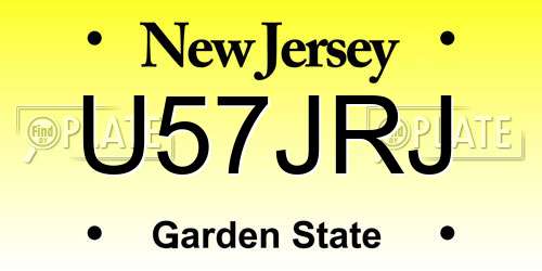 U57JRJ New Jersey License Plate