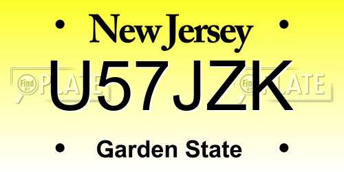U57JZK New Jersey License Plate