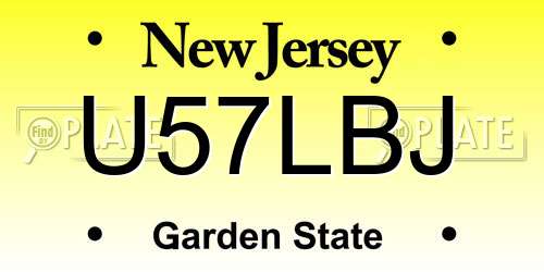 U57LBJ New Jersey License Plate