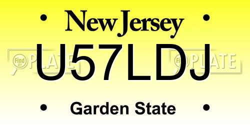 U57LDJ New Jersey License Plate