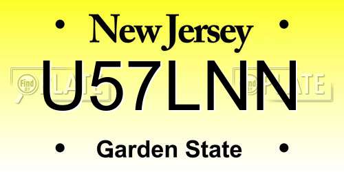 U57LNN New Jersey License Plate