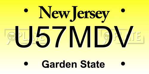 U57MDV New Jersey License Plate