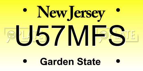 U57MFS New Jersey License Plate
