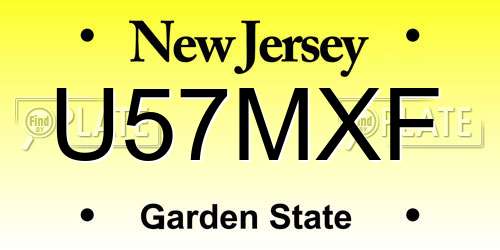 U57MXF New Jersey License Plate