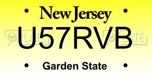 U57RVB New Jersey License Plate