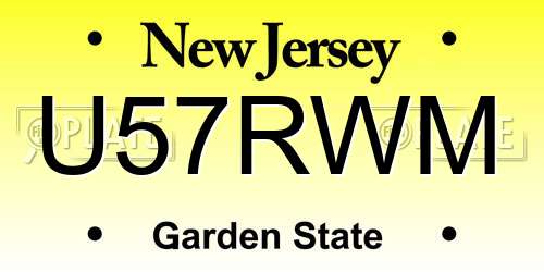 U57RWM New Jersey License Plate