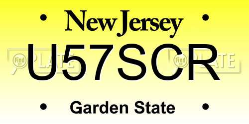 U57SCR New Jersey License Plate