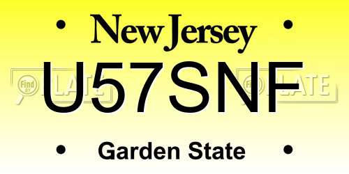 U57SNF New Jersey License Plate