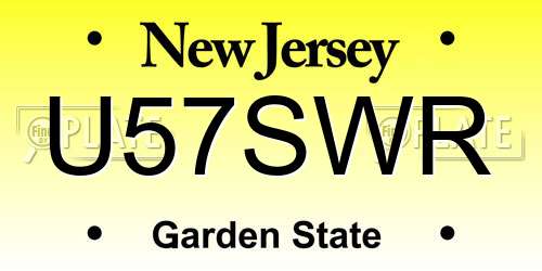 U57SWR New Jersey License Plate