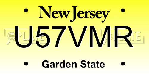 U57VMR New Jersey License Plate