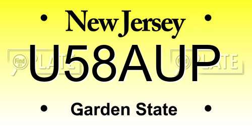 U58AUP New Jersey License Plate
