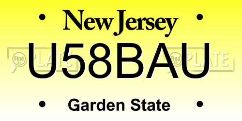 U58BAU New Jersey License Plate