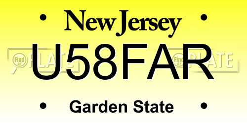 U58FAR New Jersey License Plate