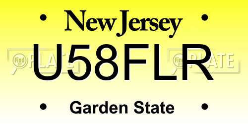 U58FLR New Jersey License Plate